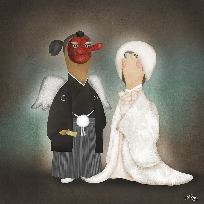 天狗と結婚した白無垢の花嫁